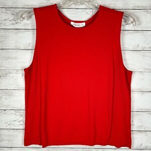 Jones New York Rayon Nylon Classic Sleeveless Red Tank Top 2X